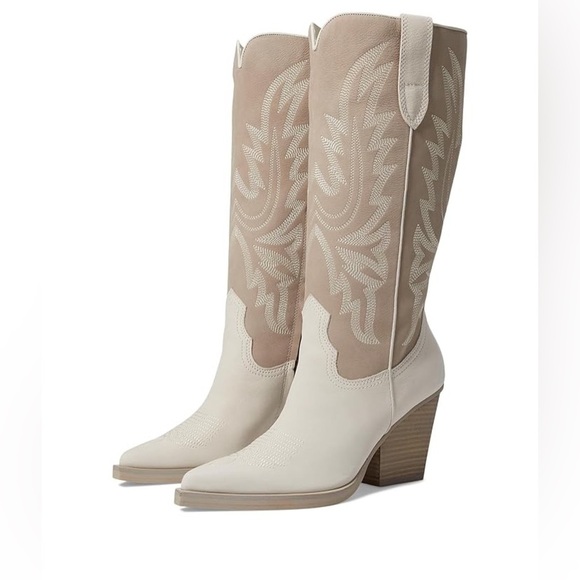 Dolce Vita Women's Blanch Fashion Boot size 6 western cream white tan - Picture 1 of 10